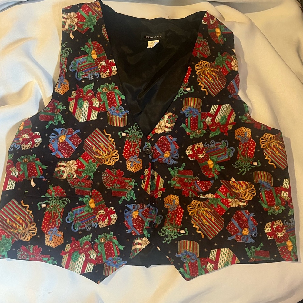 Vintage Robyn-Lyn Womens Vest Christmas Present Designs Size XL